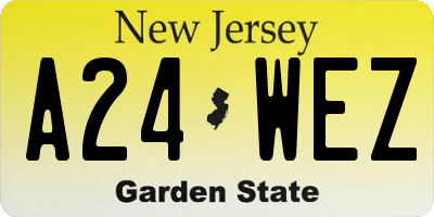 NJ license plate A24WEZ
