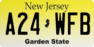 NJ license plate A24WFB