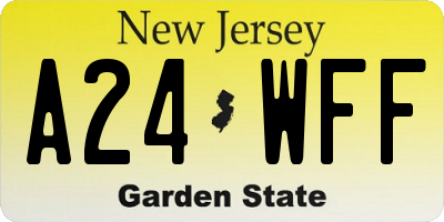 NJ license plate A24WFF