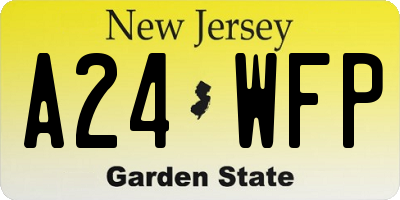 NJ license plate A24WFP