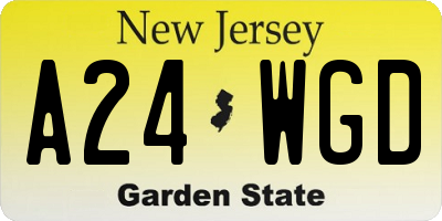 NJ license plate A24WGD