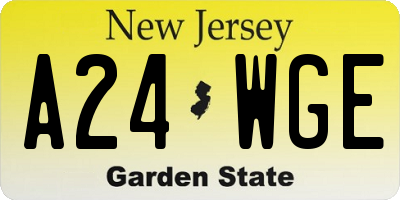 NJ license plate A24WGE