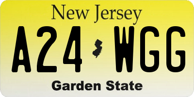 NJ license plate A24WGG