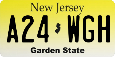 NJ license plate A24WGH