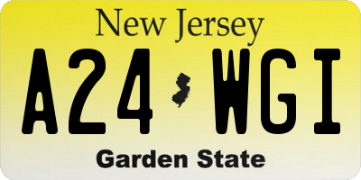 NJ license plate A24WGI