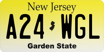 NJ license plate A24WGL