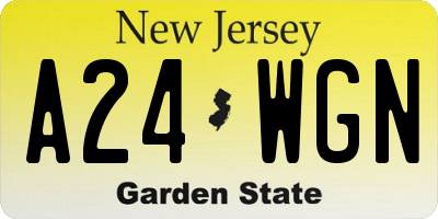 NJ license plate A24WGN