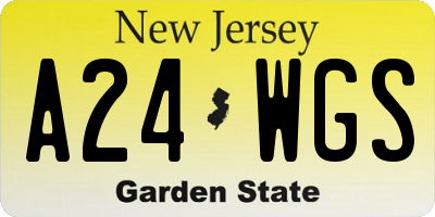 NJ license plate A24WGS
