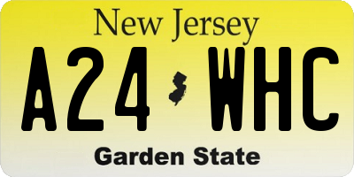 NJ license plate A24WHC