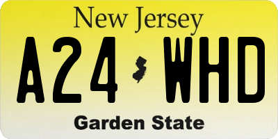 NJ license plate A24WHD