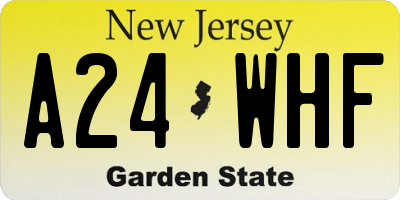 NJ license plate A24WHF