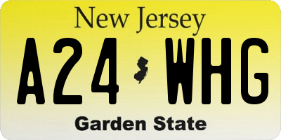 NJ license plate A24WHG