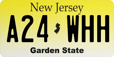 NJ license plate A24WHH