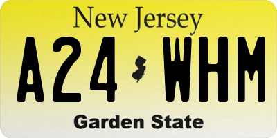 NJ license plate A24WHM