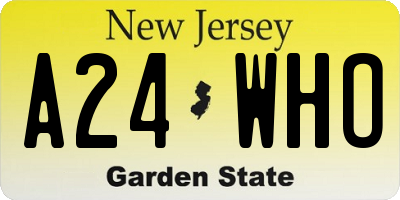 NJ license plate A24WHO