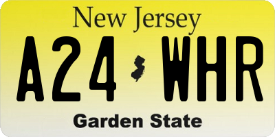 NJ license plate A24WHR