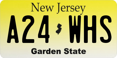 NJ license plate A24WHS