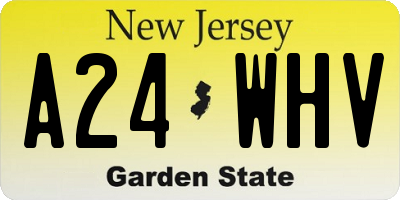 NJ license plate A24WHV