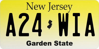 NJ license plate A24WIA