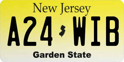 NJ license plate A24WIB