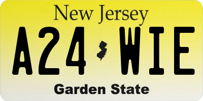 NJ license plate A24WIE