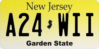 NJ license plate A24WII