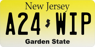 NJ license plate A24WIP