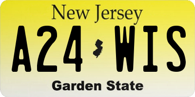 NJ license plate A24WIS