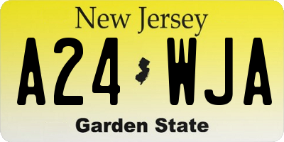 NJ license plate A24WJA