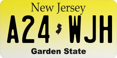 NJ license plate A24WJH