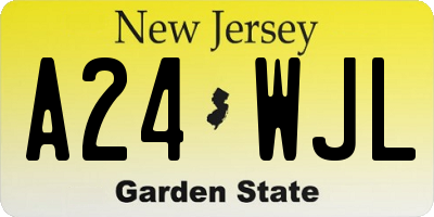 NJ license plate A24WJL