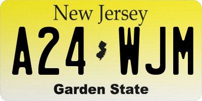 NJ license plate A24WJM