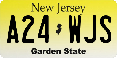 NJ license plate A24WJS