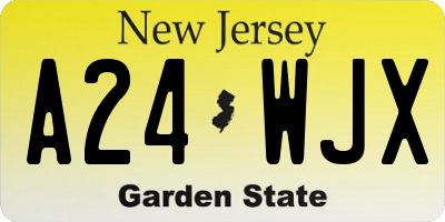 NJ license plate A24WJX