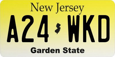 NJ license plate A24WKD