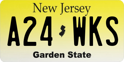 NJ license plate A24WKS