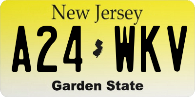 NJ license plate A24WKV