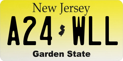 NJ license plate A24WLL