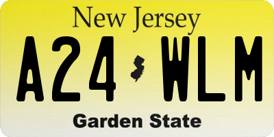 NJ license plate A24WLM