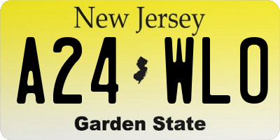 NJ license plate A24WLO