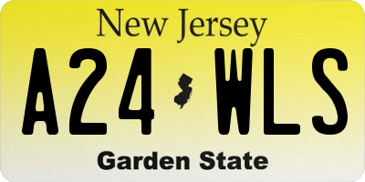 NJ license plate A24WLS