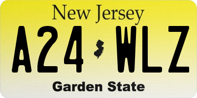 NJ license plate A24WLZ