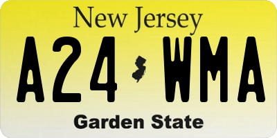 NJ license plate A24WMA