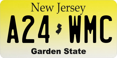 NJ license plate A24WMC