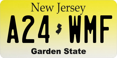 NJ license plate A24WMF
