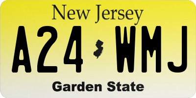 NJ license plate A24WMJ