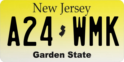 NJ license plate A24WMK