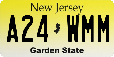 NJ license plate A24WMM