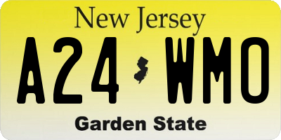 NJ license plate A24WMO