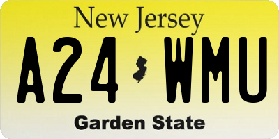 NJ license plate A24WMU